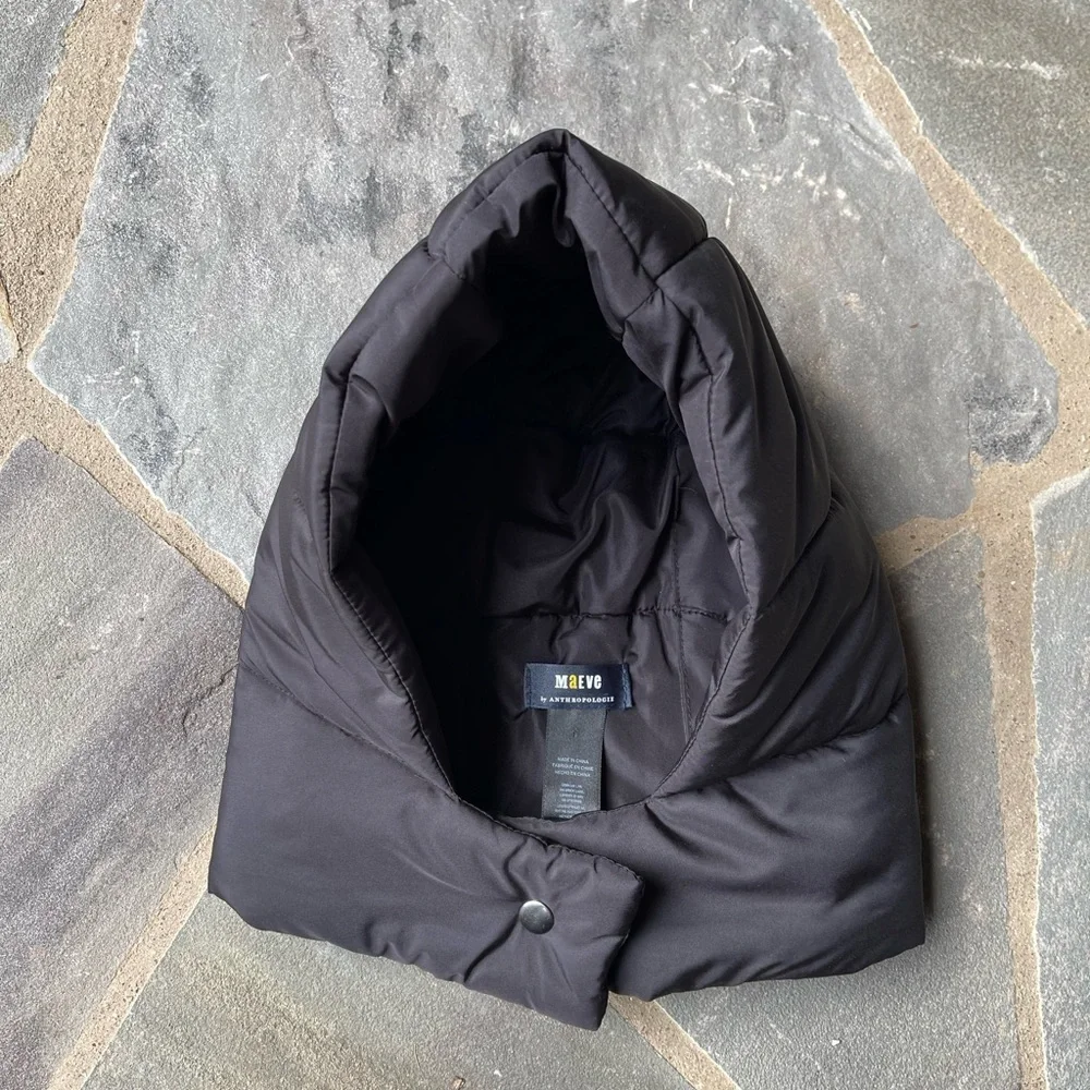 Anthropologie  Mauve  Black Puffer  Hoodie